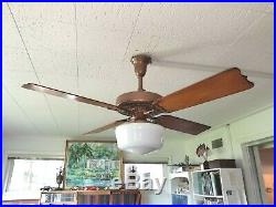 100 YR OLD GILDED GOLD ish BROWN HUNTER ANTIQUE ELECTRIC 52 CEILING FAN CARVED