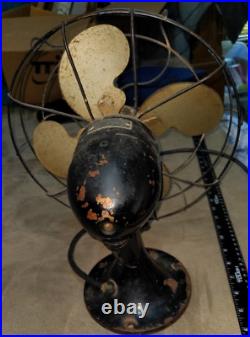 10 1939 Antique EMERSON ELECTRIC 2450B Oscillating Cast Iron Metal Electric Fan