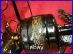 10.5 Robbins & Myers Co. Antique Oscillating 3-Speed Brass Blade Fan