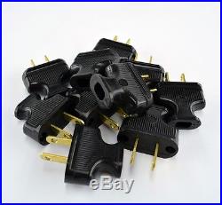 10-Pack BLACK Vintage Antique Style Electrical Plugs Lot of 10 Lamp Cord