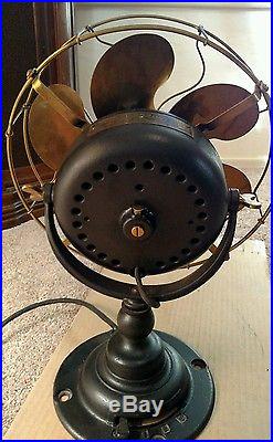 12 Antique Emerson pancake electric fan Model 14666 with brass blades