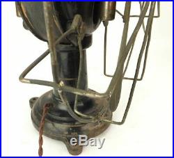12 Antique Interior Conduit AEG Brass Desk Fan Cast Iron Circa 1898 Pre Behrens