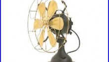 12 Blades Electric Table Fan Oscillating Work Vintage Metal Brass Antique style