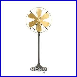 12 Brass Blade Electric Stand Fan Orbital Oscillate Work Vintage Antique style