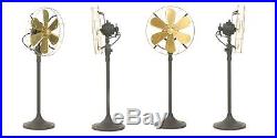 12 Brass Blade Electric Stand Fan Orbital Oscillate Work Vintage Antique style