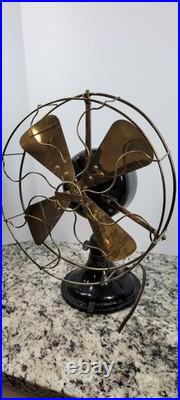 12 Dayton Fan, Wide Motor, Brass Cage/blades/struts. Working. Read Description