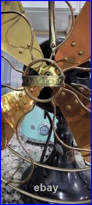 12 Dayton Fan, Wide Motor, Brass Cage/blades/struts. Working. Read Description