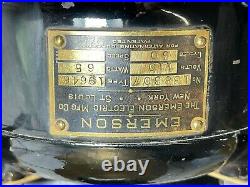 12 Emerson 19646 fan c. 1914 Original condition brass blades/brass cage