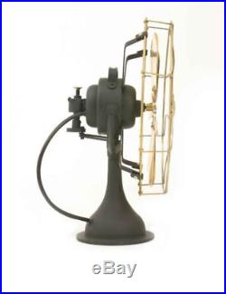 16 Blade Electric Table Fan Oscillating Orbit Vintage Metal Brass Antique style