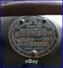 16 Brass Oscillating Ball motor Emerson 32V DC antique fan Model 27048