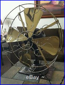 16 Brass bladed Emerson Trojan 5320 antique electric fan. Runs strong