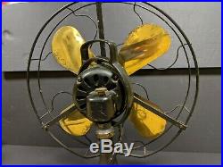 17 Antique GE Brass Blade Fan Type AOU Form AB1