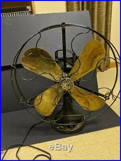 17 Antique GE Brass Blade Fan Type AOU Form AB1