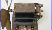 1891 Porter Antique Vintage Electric Edison Era Bipolar Fan & Motor