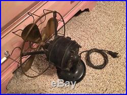 1893-1906 12 Westinghouse 4 Blade Brass Cage Tank Fan Antique Electric #60677
