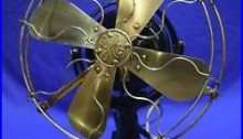 1901 Antique 12 GE Electric Oscillating fan with brass blades Working Kidney