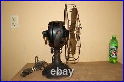 1901 Hunter Electric Co. Alternating Current No. 3754 12 Brass Blade Fan RUNS
