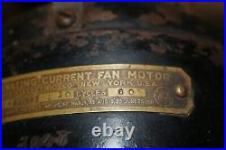 1901 Hunter Electric Co. Alternating Current No. 3754 12 Brass Blade Fan RUNS