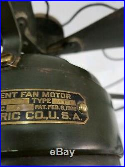 1906 Antique Working General Electric #34017 Fan