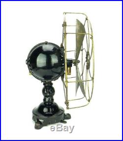 1910 12 Jandus Ball Motor Desk Fan Antique Brass Electric