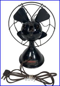 1910-1920 Menominee Antique Ball Motor Electric Desk Fan Single Speed Works