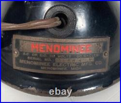 1910-1920 Menominee Antique Ball Motor Electric Desk Fan Single Speed Works