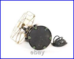 1911 GE Trunnion Mount Antique Oscillating Brass Blade Kidney Fan Runs Well