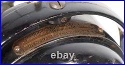 1911 GE Trunnion Mount Antique Oscillating Brass Blade Kidney Fan Runs Well