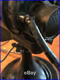 1914 Antique Century Fan Brass Blades 12 Industrial 3 Speed Oscillates Works
