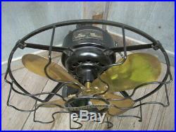 1914 WESTINGHOUSE ELECTRIC CO. 12 Brass Blade Fan Oscillating 3 Speed Works