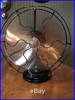 1920 Antique GE 9 Brass Blade 2 Speed General Electric Fan RESTORED