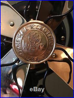1920 Antique Vtg GE Whiz 9 Brass Blade Oscillator General Electric Fan RESTORED