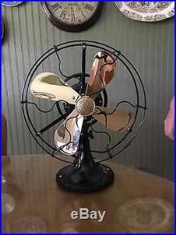 1920 Antique Vtg GE Whiz 9 Brass Blade Oscillator General Electric Fan RESTORED