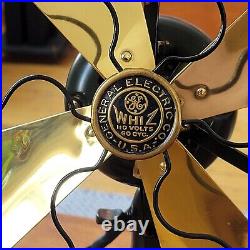 1920 GE Whiz Brass Fan Working Vintage Antique General Electric Cast Iron