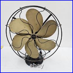 1920's Emerson Type 29668 16 Oscillating Desk Fan Brass 6 Blade Antique