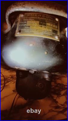 1920's Emerson Type 29668 16 Oscillating Desk Fan Brass 6 Blade Antique