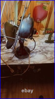 1920's Emerson Type 29668 16 Oscillating Desk Fan Brass 6 Blade Antique