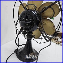 1920's Emerson Type 29668 16 Oscillating Desk Fan Brass 6 Blade Antique
