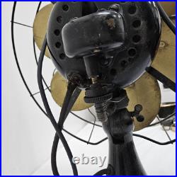 1920's Emerson Type 29668 16 Oscillating Desk Fan Brass 6 Blade Antique
