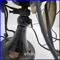 1920's Emerson Type 29668 16 Oscillating Desk Fan Brass 6 Blade Antique