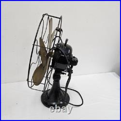 1920's Emerson Type 29668 16 Oscillating Desk Fan Brass 6 Blade Antique