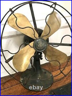 1920's Vintage Antique General Electric Whiz 9 Fan GE Brass Blade