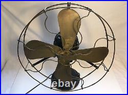 1920's Vintage Brass Blade Century Fan Rare Original SR3, model 15 Antique Black