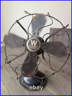 1920s-30s Antique Westinghouse 13' Desk Fan 4 Blade 3 Speed WORKING