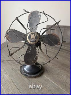 1920s-30s Antique Westinghouse 13' Desk Fan 4 Blade 3 Speed WORKING