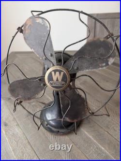 1920s-30s Antique Westinghouse 13' Desk Fan 4 Blade 3 Speed WORKING