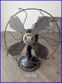1920s-30s Antique Westinghouse 13' Desk Fan 4 Blade 3 Speed WORKING