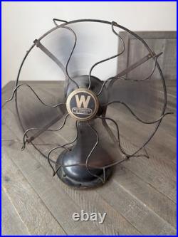1920s-30s Antique Westinghouse 13' Desk Fan 4 Blade 3 Speed WORKING