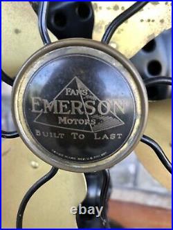 1920s EMERSON 29646 BRASS BLADE OSCILLATING FAN-WORKS