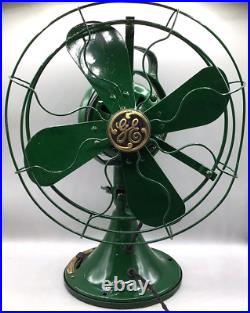 1920s G. E. Electric Fan 75423 14 Adjustable Charleston Green restored rewired